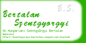 bertalan szentgyorgyi business card